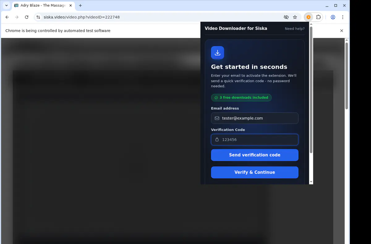 Siska Video Downloader browser extension screenshot 4